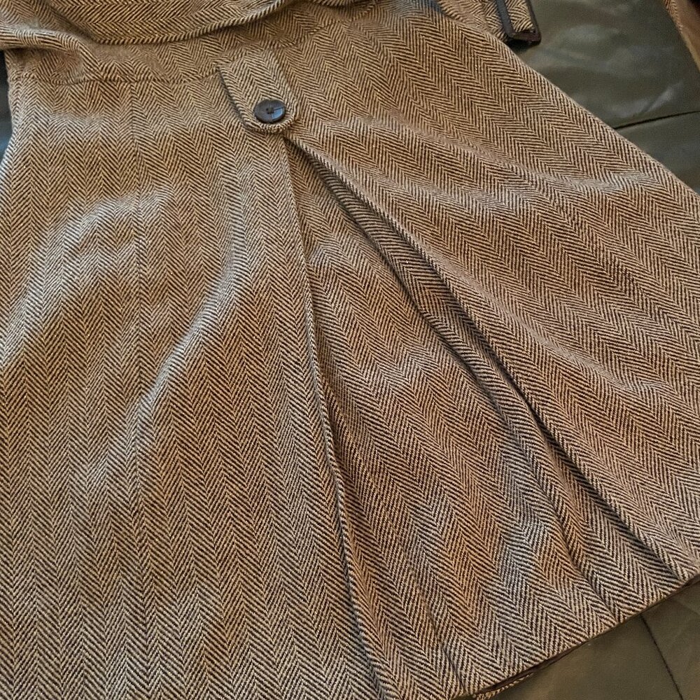VTG Tailored Flare Fit Herringbone Tweed Wool Blend Coat. Merona, Women's Medium - Picture 3 of 16